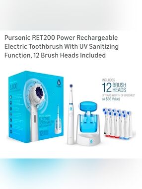 White & Blue Professional Electric Toothbrush with UV Sanitizer